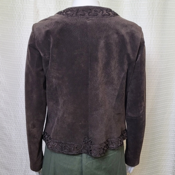 CHICO'S Suede Bolero Jacket Short Mocha Brown Women's XS/S - Picture 3 of 10
